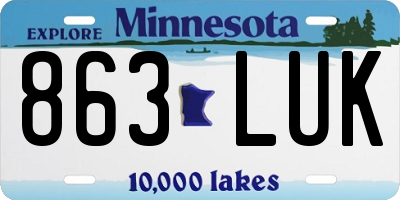 MN license plate 863LUK