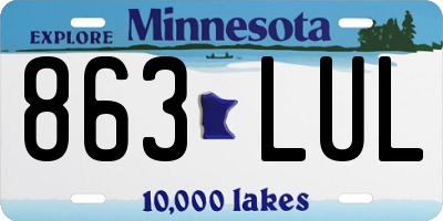 MN license plate 863LUL