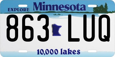 MN license plate 863LUQ