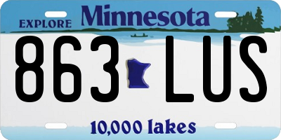 MN license plate 863LUS