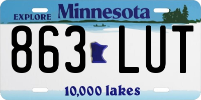MN license plate 863LUT