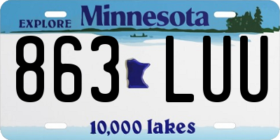 MN license plate 863LUU