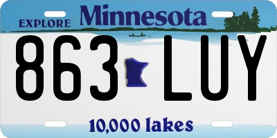 MN license plate 863LUY