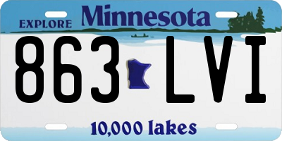 MN license plate 863LVI
