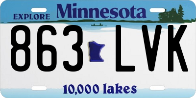 MN license plate 863LVK