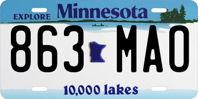 MN license plate 863MAO