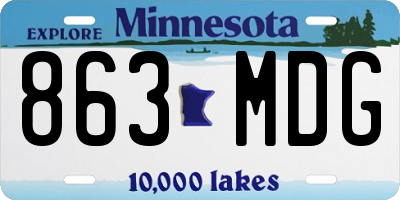 MN license plate 863MDG