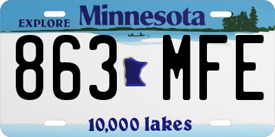 MN license plate 863MFE