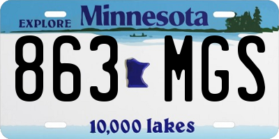 MN license plate 863MGS