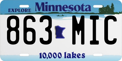 MN license plate 863MIC