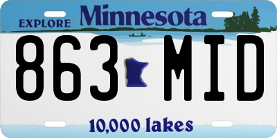 MN license plate 863MID