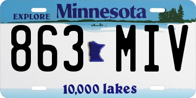 MN license plate 863MIV