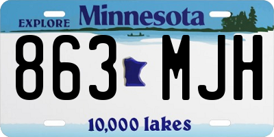 MN license plate 863MJH