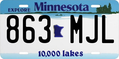 MN license plate 863MJL