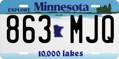 MN license plate 863MJQ