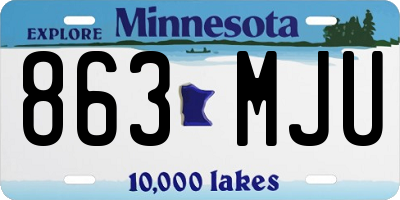 MN license plate 863MJU