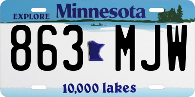 MN license plate 863MJW