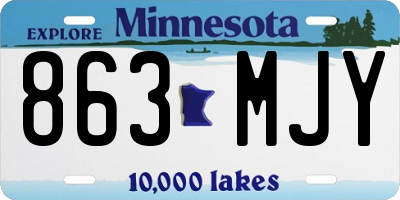 MN license plate 863MJY