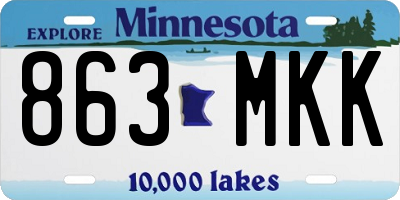 MN license plate 863MKK