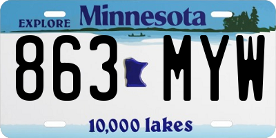 MN license plate 863MYW