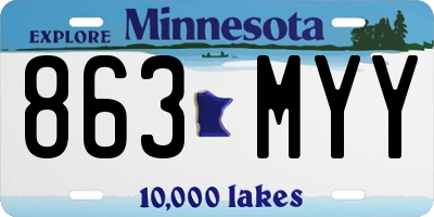 MN license plate 863MYY