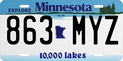 MN license plate 863MYZ