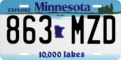 MN license plate 863MZD