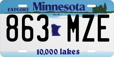 MN license plate 863MZE