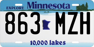 MN license plate 863MZH