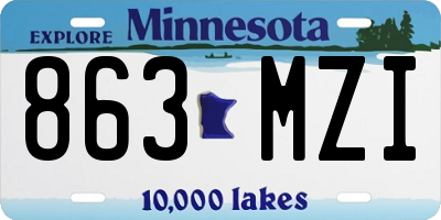 MN license plate 863MZI