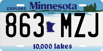 MN license plate 863MZJ