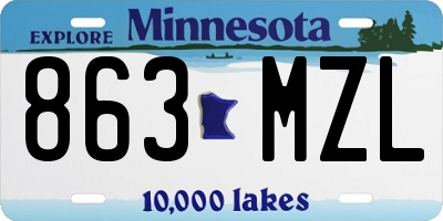 MN license plate 863MZL