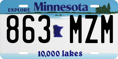 MN license plate 863MZM