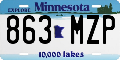 MN license plate 863MZP