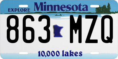 MN license plate 863MZQ