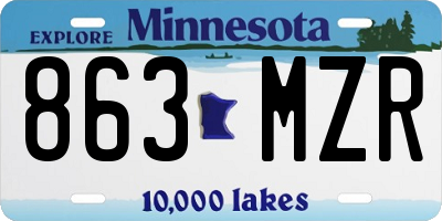 MN license plate 863MZR