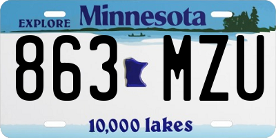 MN license plate 863MZU