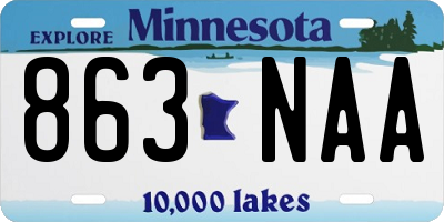 MN license plate 863NAA