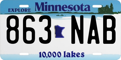 MN license plate 863NAB