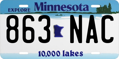 MN license plate 863NAC