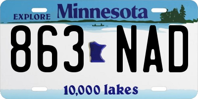 MN license plate 863NAD