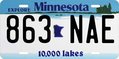 MN license plate 863NAE