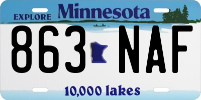 MN license plate 863NAF
