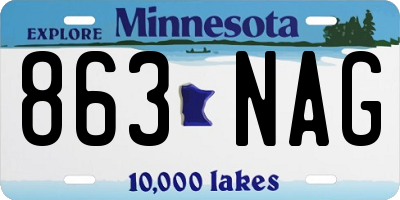 MN license plate 863NAG