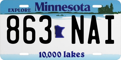 MN license plate 863NAI