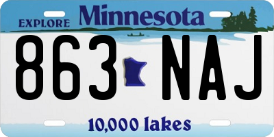 MN license plate 863NAJ