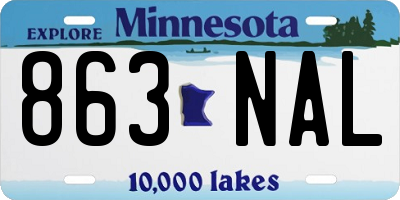 MN license plate 863NAL