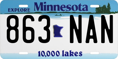 MN license plate 863NAN