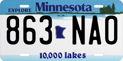 MN license plate 863NAO
