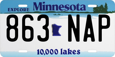 MN license plate 863NAP